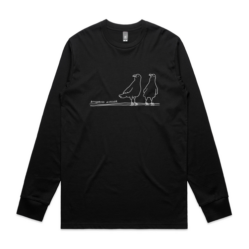 Attempted Murder Tee by Lonely Kids Club. All clothing from our T-shirts to our shorts and hoodies are ethically made, and printed packed and shipped from Sydney.