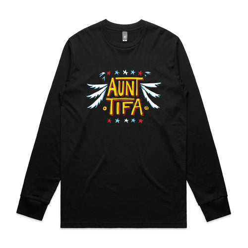 Aunt Tifa Tee by Lonely Kids Club. All clothing from our T-shirts to our shorts and hoodies are ethically made, and printed packed and shipped from Sydney.