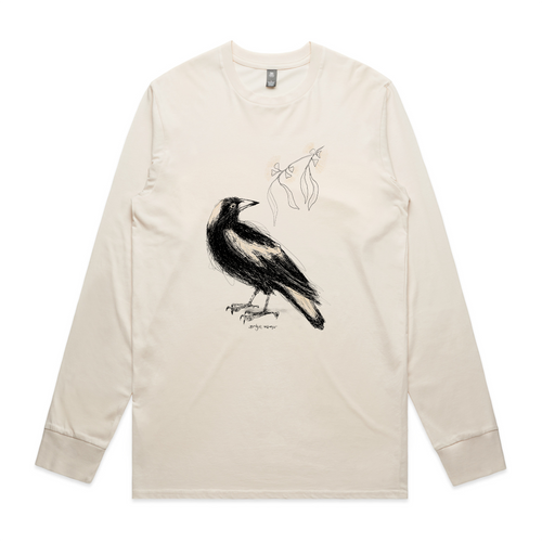 Australian Magpie Tee by Lonely Kids Club. All clothing from our T-shirts to our shorts and hoodies are ethically made, and printed packed and shipped from Sydney.