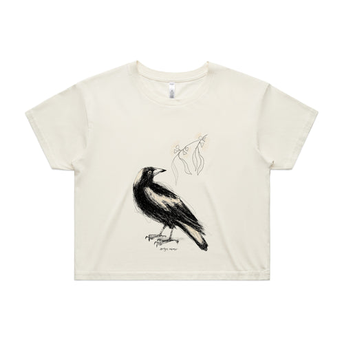 Australian Magpie Tee by Lonely Kids Club. All clothing from our T-shirts to our shorts and hoodies are ethically made, and printed packed and shipped from Sydney.