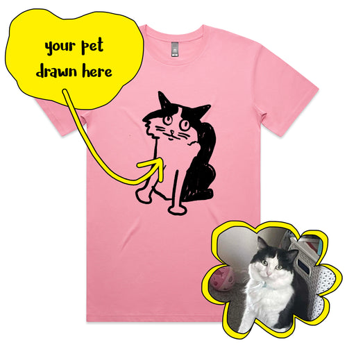Badly Drawn Pet Tee by Lonely Kids Club. All clothing from our T-shirts to our shorts and hoodies are ethically made, and printed packed and shipped from Sydney.