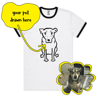 Badly Drawn Pet Tee by Lonely Kids Club. All clothing from our T-shirts to our shorts and hoodies are ethically made, and printed packed and shipped from Sydney.