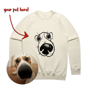 Badly Drawn Pet Jumper by Lonely Kids Club. All clothing from our T-shirts to our shorts and hoodies are ethically made, and printed packed and shipped from Sydney.
