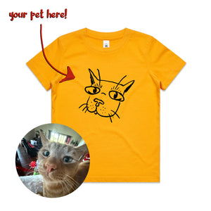 Badly Drawn Pet Kids Tee by Lonely Kids Club. All clothing from our T-shirts to our shorts and hoodies are ethically made, and printed packed and shipped from Sydney.