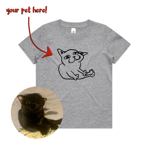 Badly Drawn Pet Kids Tee by Lonely Kids Club. All clothing from our T-shirts to our shorts and hoodies are ethically made, and printed packed and shipped from Sydney.