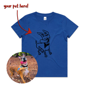 Badly Drawn Pet Kids Tee by Lonely Kids Club. All clothing from our T-shirts to our shorts and hoodies are ethically made, and printed packed and shipped from Sydney.
