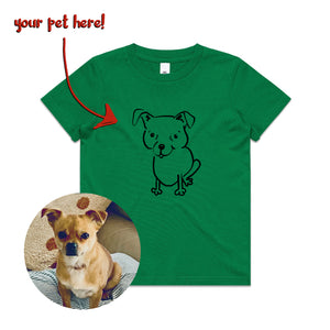 Badly Drawn Pet Kids Tee by Lonely Kids Club. All clothing from our T-shirts to our shorts and hoodies are ethically made, and printed packed and shipped from Sydney.