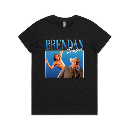 Brendan Fraser Retro Tee by Lonely Kids Club. All clothing from our T-shirts to our shorts and hoodies are ethically made, and printed packed and shipped from Sydney.