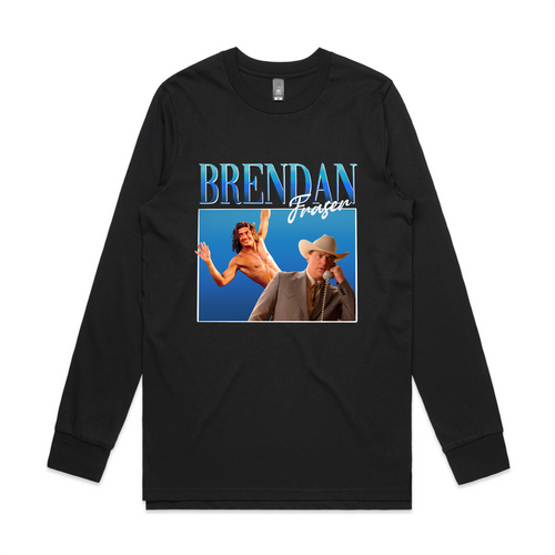 Brendan Fraser Retro Tee by Lonely Kids Club. All clothing from our T-shirts to our shorts and hoodies are ethically made, and printed packed and shipped from Sydney.