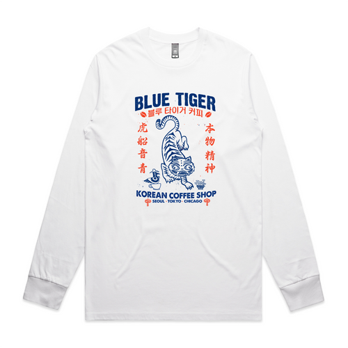 Blue Tiger Coffee Tee by Lonely Kids Club. All clothing from our T-shirts to our shorts and hoodies are ethically made, and printed packed and shipped from Sydney.