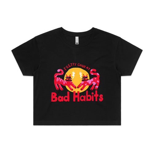 Bad Habits Tee by Lonely Kids Club. All clothing from our T-shirts to our shorts and hoodies are ethically made, and printed packed and shipped from Sydney.
