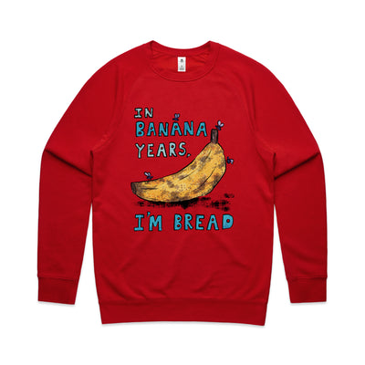 Banana Years Jumper by Lonely Kids Club. All clothing from our T-shirts to our shorts and hoodies are ethically made, and printed packed and shipped from Sydney.