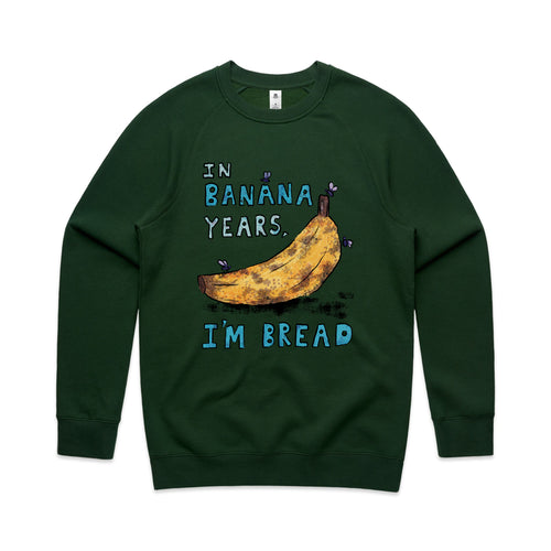 Banana Years Jumper by Lonely Kids Club. All clothing from our T-shirts to our shorts and hoodies are ethically made, and printed packed and shipped from Sydney.
