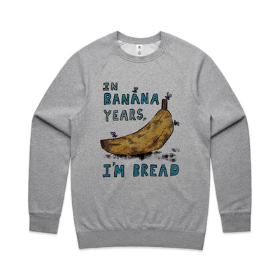 Banana Years Jumper by Lonely Kids Club. All clothing from our T-shirts to our shorts and hoodies are ethically made, and printed packed and shipped from Sydney.