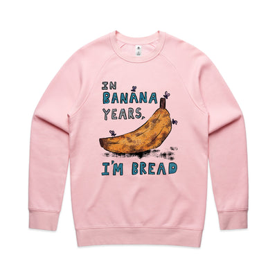 Banana Years Jumper by Lonely Kids Club. All clothing from our T-shirts to our shorts and hoodies are ethically made, and printed packed and shipped from Sydney.
