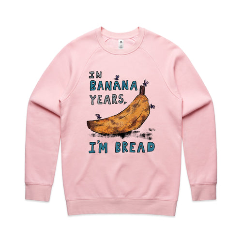 Banana Years Jumper by Lonely Kids Club. All clothing from our T-shirts to our shorts and hoodies are ethically made, and printed packed and shipped from Sydney.
