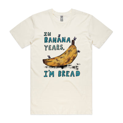 Banana Years Tee by Lonely Kids Club. All clothing from our T-shirts to our shorts and hoodies are ethically made, and printed packed and shipped from Sydney.