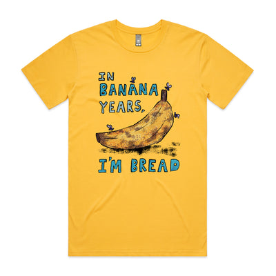 Banana Years Tee by Lonely Kids Club. All clothing from our T-shirts to our shorts and hoodies are ethically made, and printed packed and shipped from Sydney.