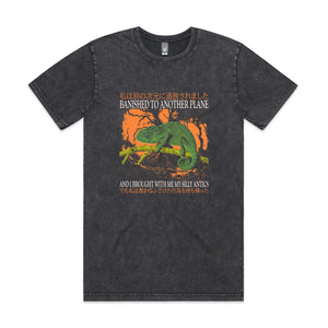 Banished To Another Plane Tee by Lonely Kids Club. All clothing from our T-shirts to our shorts and hoodies are ethically made, and printed packed and shipped from Sydney.