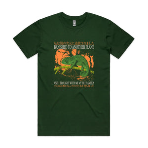 Banished To Another Plane Tee by Lonely Kids Club. All clothing from our T-shirts to our shorts and hoodies are ethically made, and printed packed and shipped from Sydney.