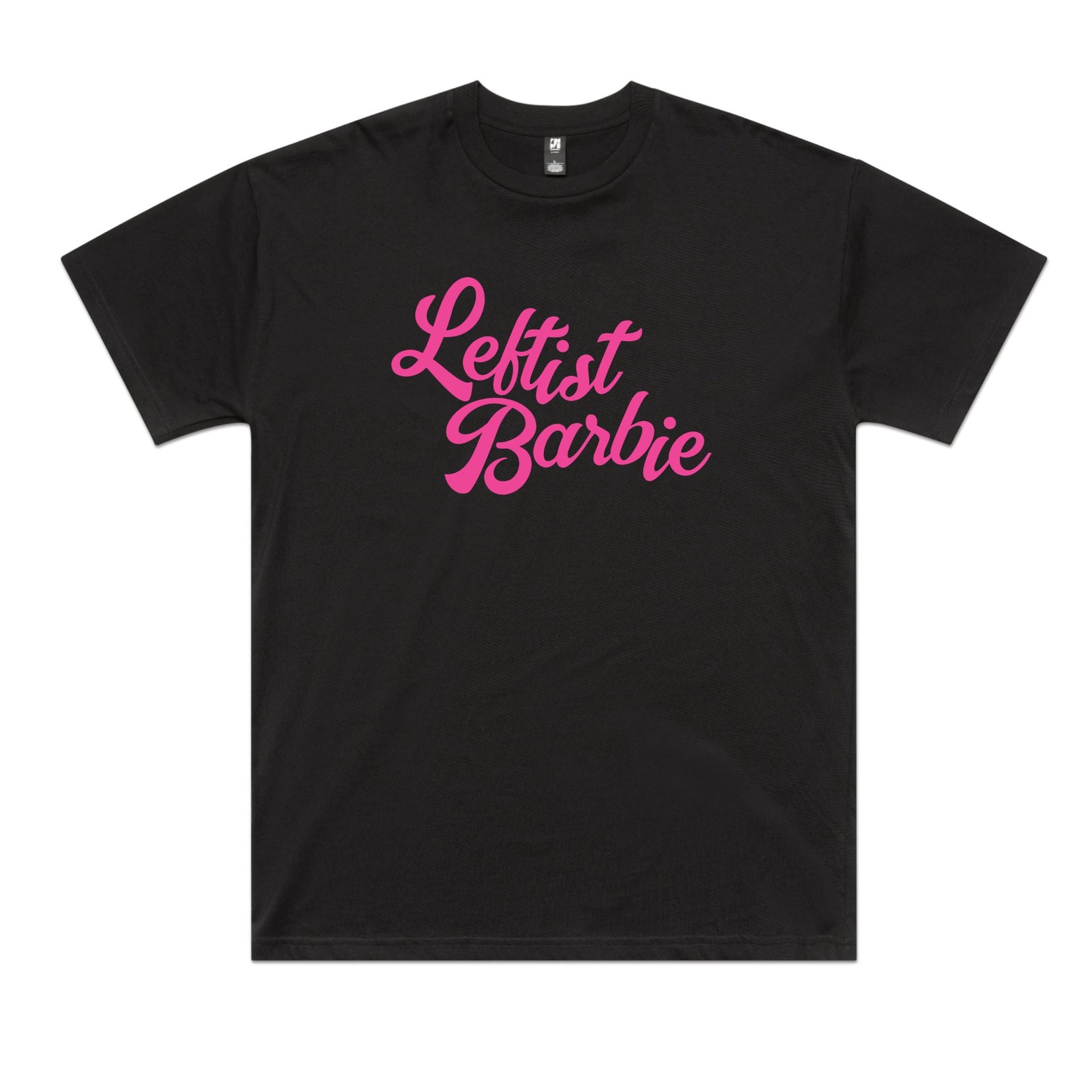 Black oversized t-shirt with Leftist Barbie graphic by Lonely Kids Club