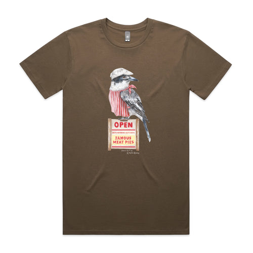 Basil The Butcher Tee by Lonely Kids Club. All clothing from our T-shirts to our shorts and hoodies are ethically made, and printed packed and shipped from Sydney.