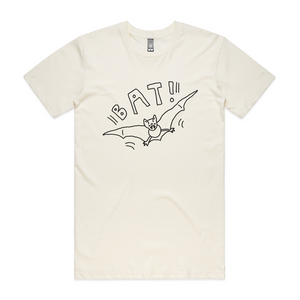 Bat! Tee by Lonely Kids Club. All clothing from our T-shirts to our shorts and hoodies are ethically made, and printed packed and shipped from Sydney.
