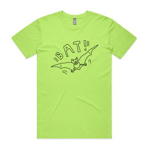 Bat! Tee by Lonely Kids Club. All clothing from our T-shirts to our shorts and hoodies are ethically made, and printed packed and shipped from Sydney.