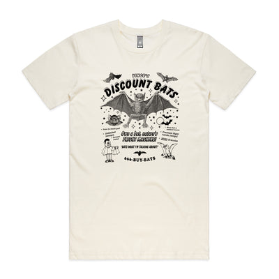 Discount Bats Tee by Lonely Kids Club. All clothing from our T-shirts to our shorts and hoodies are ethically made, and printed packed and shipped from Sydney.