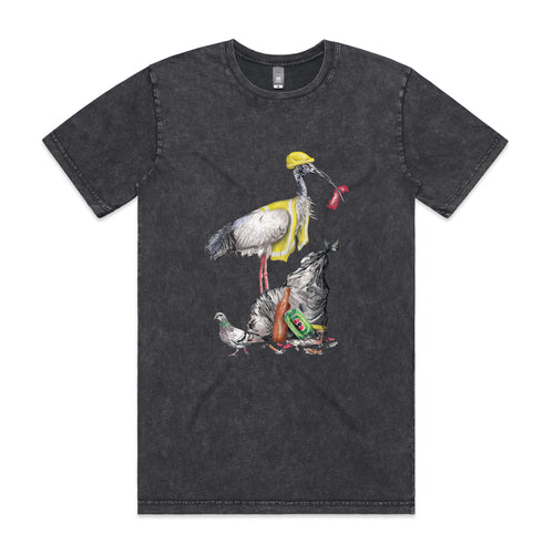 Baz The Bin Man Tee by Lonely Kids Club. All clothing from our T-shirts to our shorts and hoodies are ethically made, and printed packed and shipped from Sydney.