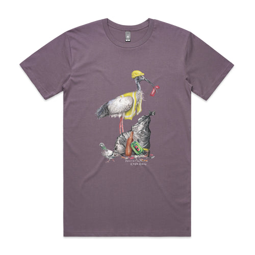 Baz The Bin Man Tee by Lonely Kids Club. All clothing from our T-shirts to our shorts and hoodies are ethically made, and printed packed and shipped from Sydney.