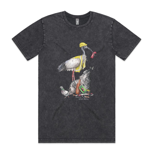 Baz The Bin Man Tee by Lonely Kids Club. All clothing from our T-shirts to our shorts and hoodies are ethically made, and printed packed and shipped from Sydney.