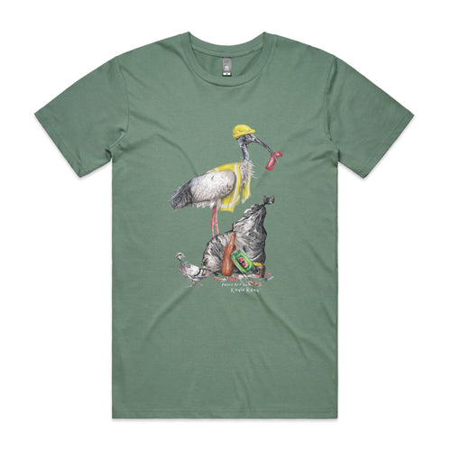 Baz The Bin Man Tee by Lonely Kids Club. All clothing from our T-shirts to our shorts and hoodies are ethically made, and printed packed and shipped from Sydney.
