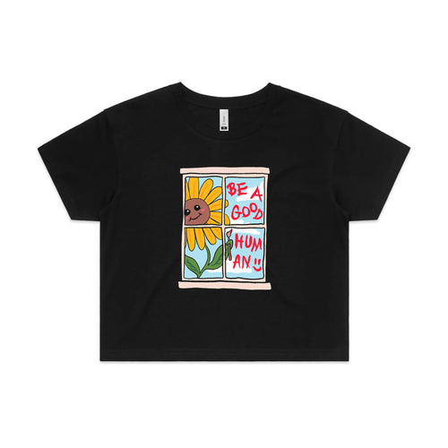 Be A Good Human Tee by Lonely Kids Club. All clothing from our T-shirts to our shorts and hoodies are ethically made, and printed packed and shipped from Sydney.
