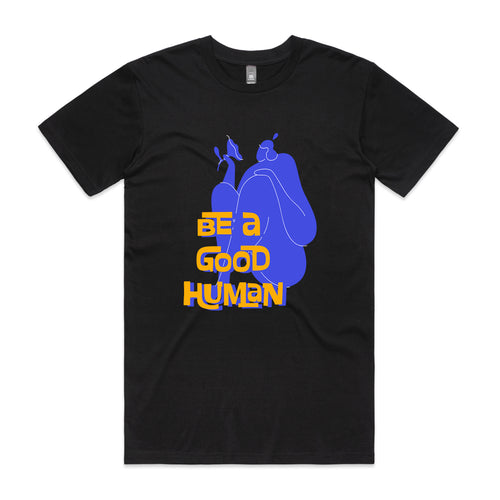 Good Human Moody Tee by Lonely Kids Club. All clothing from our T-shirts to our shorts and hoodies are ethically made, and printed packed and shipped from Sydney.