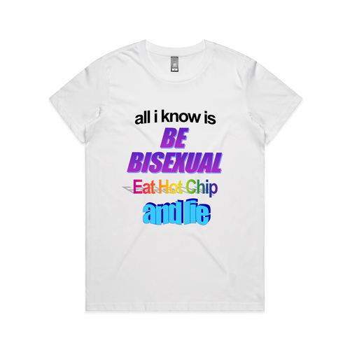 Be Bisexual Tee by Lonely Kids Club. All clothing from our T-shirts to our shorts and hoodies are ethically made, and printed packed and shipped from Sydney.