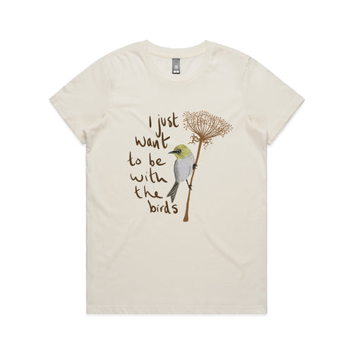 Be With The Birds Tee by Lonely Kids Club. All clothing from our T-shirts to our shorts and hoodies are ethically made, and printed packed and shipped from Sydney.