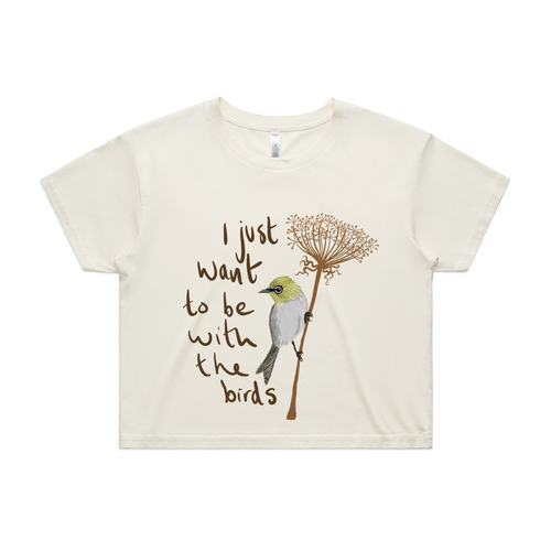 Be With The Birds Tee by Lonely Kids Club. All clothing from our T-shirts to our shorts and hoodies are ethically made, and printed packed and shipped from Sydney.