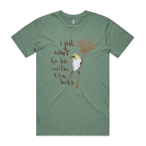 Be With The Birds Tee by Lonely Kids Club. All clothing from our T-shirts to our shorts and hoodies are ethically made, and printed packed and shipped from Sydney.