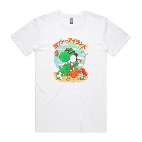 Beach Yoshi Tee by Lonely Kids Club. All clothing from our T-shirts to our shorts and hoodies are ethically made, and printed packed and shipped from Sydney.