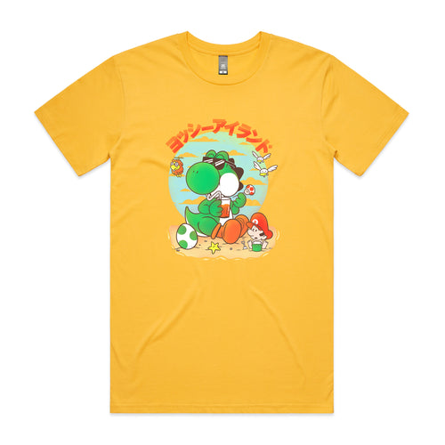 Beach Yoshi Tee by Lonely Kids Club. All clothing from our T-shirts to our shorts and hoodies are ethically made, and printed packed and shipped from Sydney.