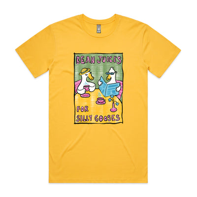 Bean Juices For Silly Gooses Tee by Lonely Kids Club. All clothing from our T-shirts to our shorts and hoodies are ethically made, and printed packed and shipped from Sydney.