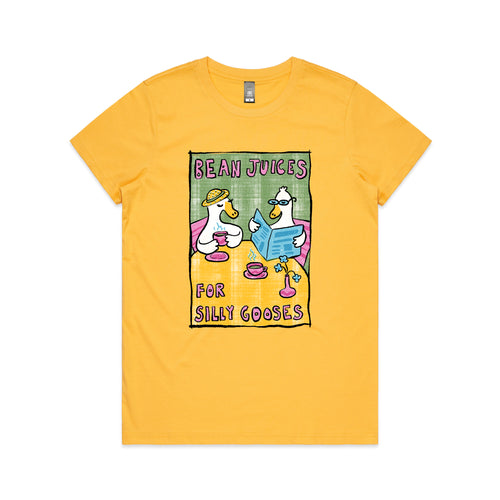 Bean Juices For Silly Gooses Tee by Lonely Kids Club. All clothing from our T-shirts to our shorts and hoodies are ethically made, and printed packed and shipped from Sydney.