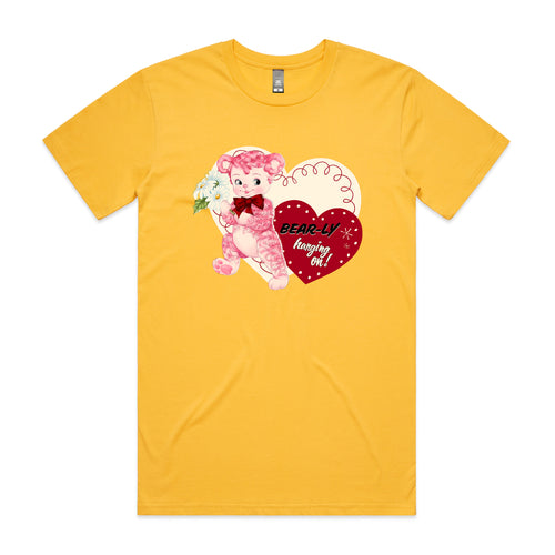 Bearly Hanging On Tee by Lonely Kids Club. All clothing from our T-shirts to our shorts and hoodies are ethically made, and printed packed and shipped from Sydney.