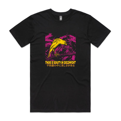 Beauty In Discomfort Tee by Lonely Kids Club. All clothing from our T-shirts to our shorts and hoodies are ethically made, and printed packed and shipped from Sydney.