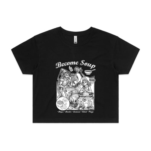Become Soup Tee by Lonely Kids Club. All clothing from our T-shirts to our shorts and hoodies are ethically made, and printed packed and shipped from Sydney.