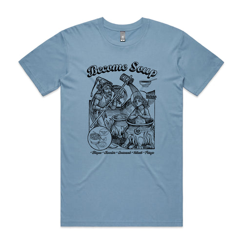 Become Soup Tee by Lonely Kids Club. All clothing from our T-shirts to our shorts and hoodies are ethically made, and printed packed and shipped from Sydney.