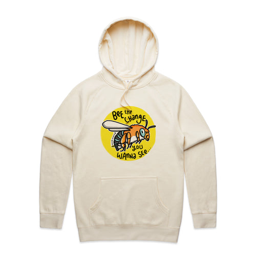 Bee The Change Hoodie by Lonely Kids Club. All clothing from our T-shirts to our shorts and hoodies are ethically made, and printed packed and shipped from Sydney.