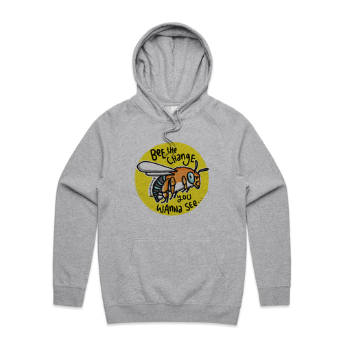 Bee The Change Hoodie by Lonely Kids Club. All clothing from our T-shirts to our shorts and hoodies are ethically made, and printed packed and shipped from Sydney.