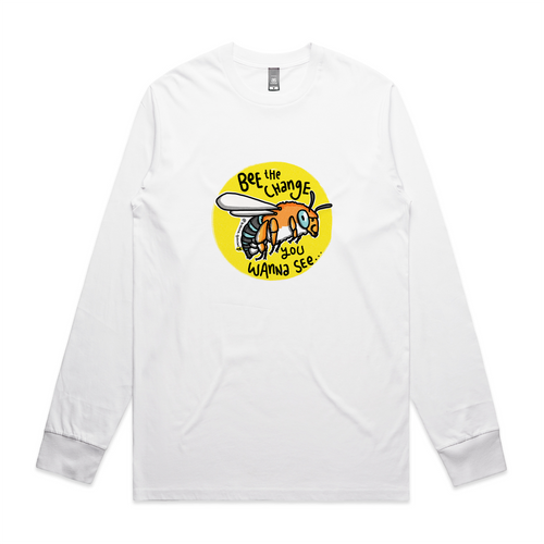 Bee The Change Tee by Lonely Kids Club. All clothing from our T-shirts to our shorts and hoodies are ethically made, and printed packed and shipped from Sydney.